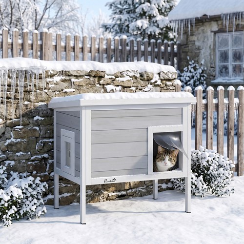 Pawhut outdoor wooden cat - pawhut,