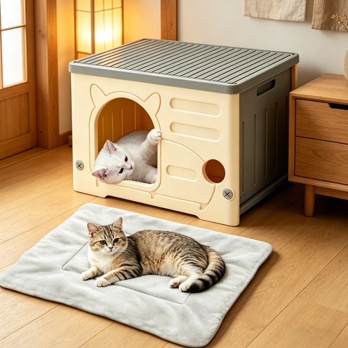 Plastic cat kitten dog kennel - plastic,