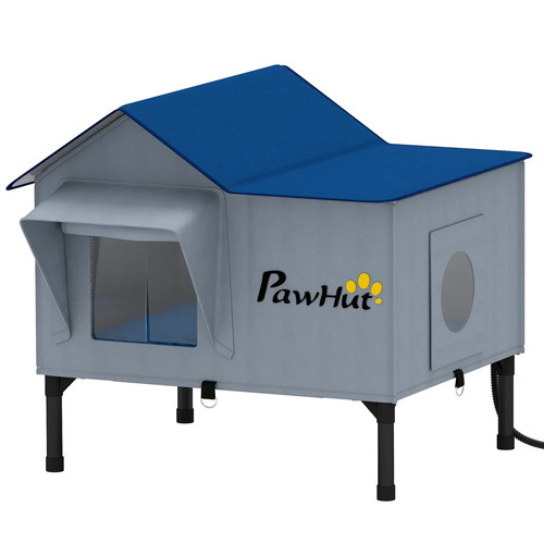 Heated cat house weatherproof - heated,