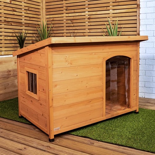 Large wooden dog house outdoor - wooden,