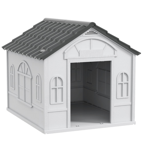 Medium plastic dog - plastic, kennel