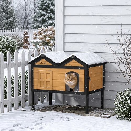 Outdoor cat house wooden - cat,